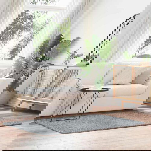 vidaXL Čupavi tepih s visokim vlaknima srebrnosiva 120x170cm poliester Cijene