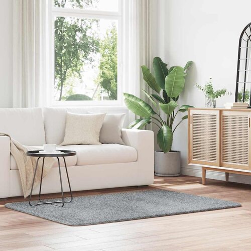 VidaXL Ko&amp;scaron;ata preproga srebrno siva 120x170 cm poliester Slike