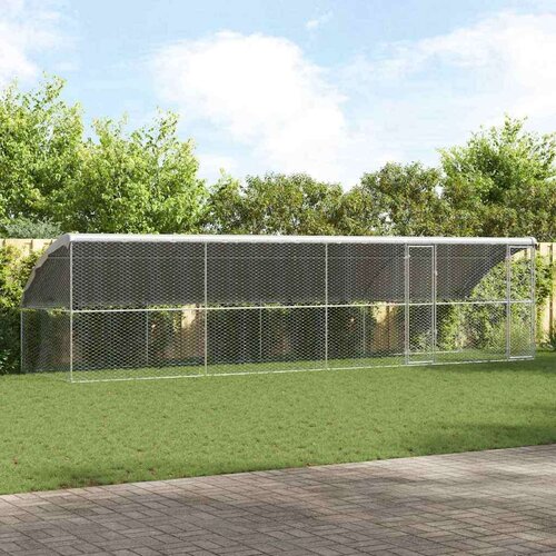  Kućica za pse s pohranom 4 pcs Srebrno 8 x 2 x 2 m Čelik Slike