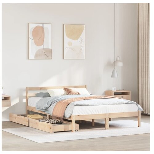 VidaXL Okvir kreveta bez madraca 120 x 190 cm od masivne borovine Slike