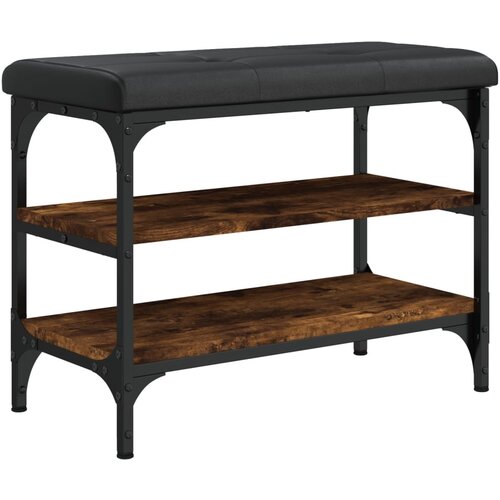 Maison Chic Klop za čevlje - Sedež za čevlje dimljen hrast 62x32x47 cm inženirski les, (21776512) Slike