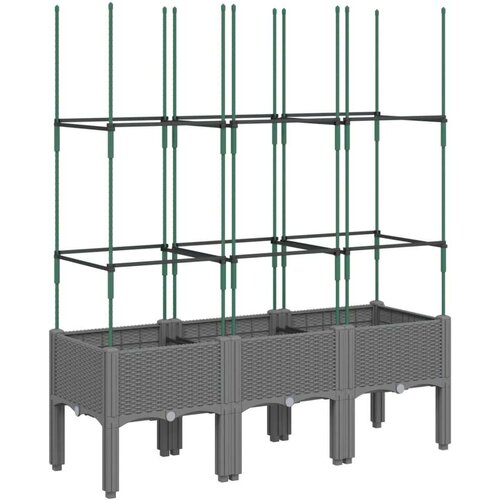  Vrtna sadilica s re&amp;scaron;etkom svjetlosiva 120 x 40 x 142 5 cm PP Slike