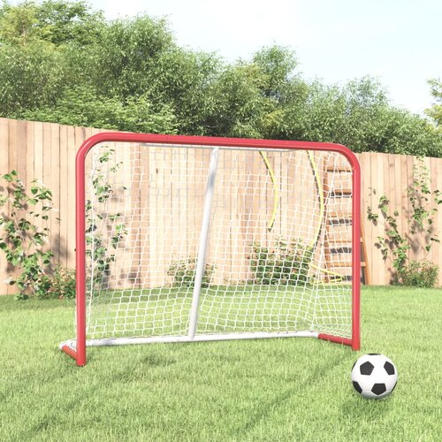 vidaXL Gol za hokej z mrežo rdeč in bel 153x60x118 cm jeklo in PE Cene