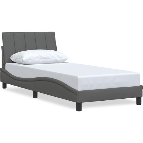 Maison Chic Posteljni okvir - Enojna postelja - Postelja za odrasle brez vzmetnice temno siv 80x200 cm blago-J7868, (21776117) Cene
