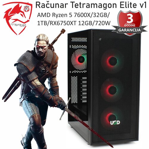 TETRAMAGON series računar tetramagon elite amd ryzen 5 7600X/32GB/1TB/RX6750XT 12GB/720W Cene