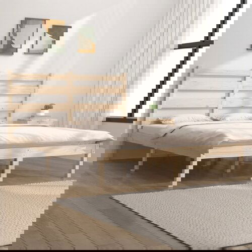The Living Store Posteljni okvir iz trdne borovine 160x200 cm - Posteljni Okvir, (21522920) Slike