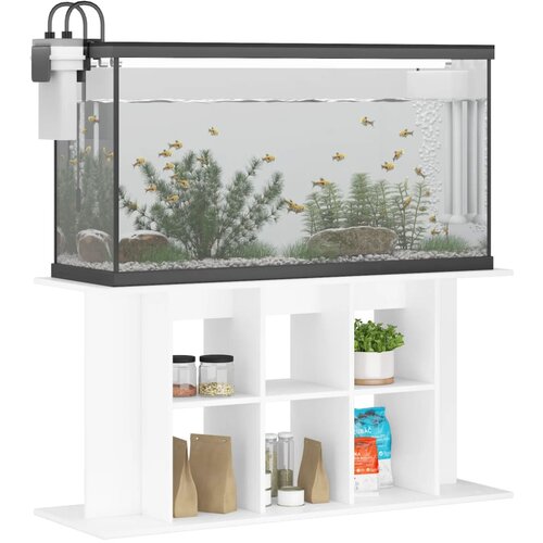  Stalak za akvarij bijeli 120 x 40 x 60 cm od konstruiranog drva Slike