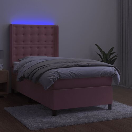  box spring s madracem LED ružičasti 80x200 cm bar&amp;scaron;unasti Slike