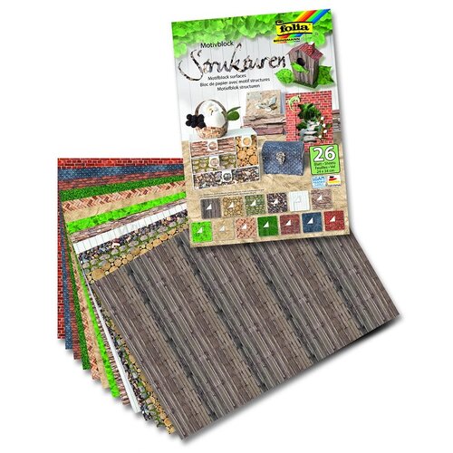  Dekorativni papir  Folia Strukturen 24 x 34 cm / 26 listova (Papir za) Cijene