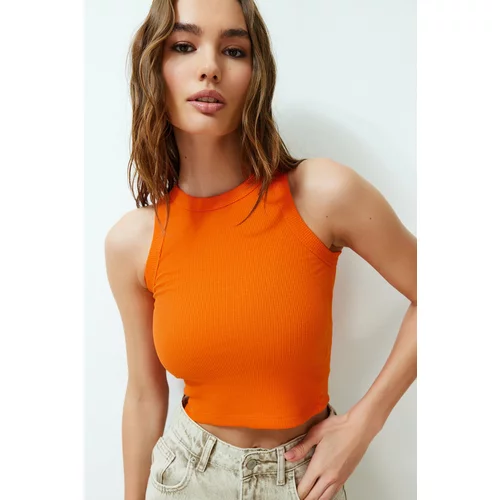 Trendyol Orange Halter Neck Ribbed Flexible Knitted Undershirt