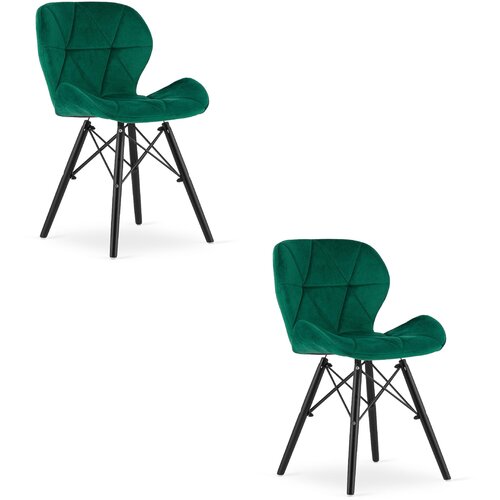 Brandless LAGO stol Velvet - zelena / črne noge x 2, (22030487) Slike