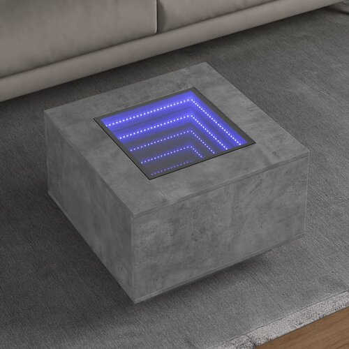 vidaXL Stolić za kavu LED siva boja betona 60x60x40 cm drveni Cijene
