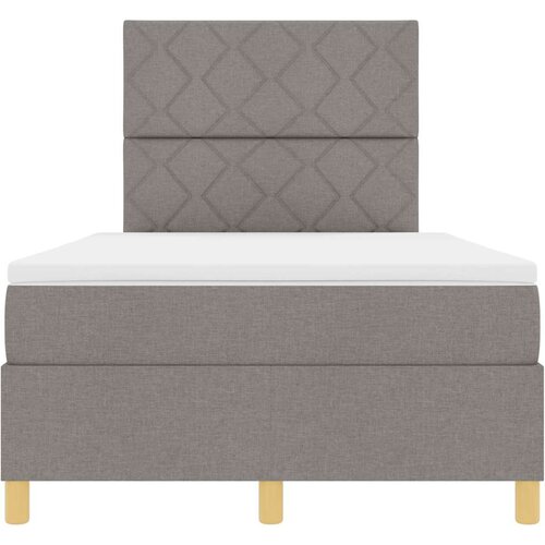  LED Box Spring Krevet Sivo-smeđa 120 x 190 cm tkanina Slike
