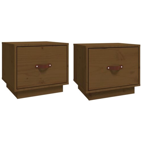Maison Chic Dvo delni komplet Nočne omarice - Nočne mize medeno rjava 40x34x35 cm trdna borovina, (21688636) Cene