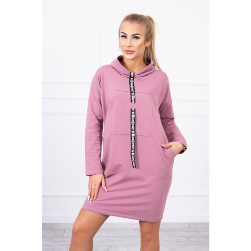 Kesi Dress with tie navy pink Slike