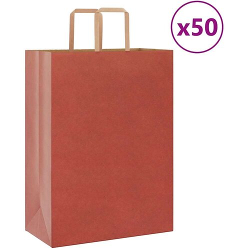  Papirnate vrećice 50 kom s ručkama crvene 32x17x44 cm Cijene