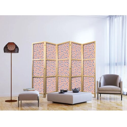  Japanski paravan - Giraffe Pattern - Colorful Animal Pattern in Blue-Pink Spots. 225x172 Slike