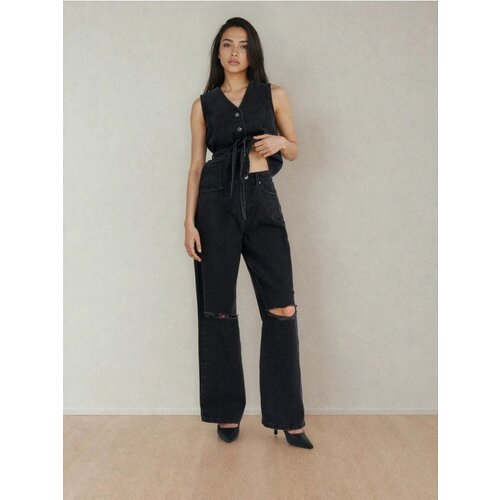 Sinsay Wide leg traperice visokog struka s poderotinama Cene