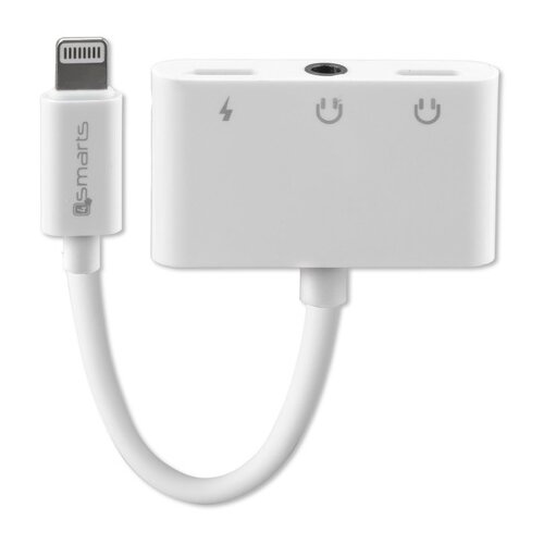 4SMARTS Lightning do 2x Lightning i 3,5 mm AUX bijeli audio i razdjelnik za punjenje Cijene