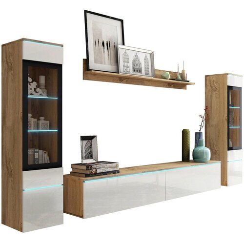 P &amp;amp; B Dnevni Regal Vera, Bela, Barva Hrasta, 4-Delno, Led Slike