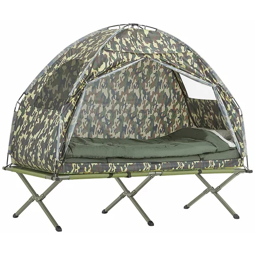 SoBuy 1-osebni zložljivi šotor za kampiranje s spalno vrečo v maskirni barvi oblačila, (21123381)