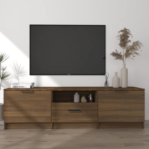 VidaXL TV omarica rjavi hrast 140x35x40 cm konstruiran les Slike