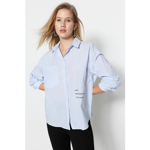 Trendyol Shirt - Blue - Oversize Slike