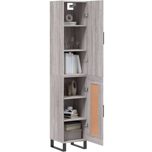 VidaXL Visoka komoda siva sonome 34 5x34x180 cm od konstruiranog drva Slike