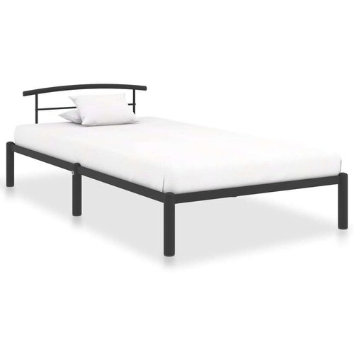  Za krevet crni metalni 100 x 200 cm Slike