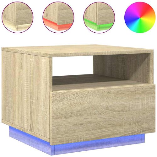 Maison Chic Klubska mizica - kavna mizica - Nizka mizica z LED lučkami sonoma hrast 50x49x40 cm, (21752518) Slike