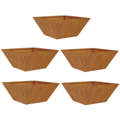 VidaXL Kovinski sadilniki Vremensko odporna jeklena zlitina 35 x 35 x 15 cm Slike