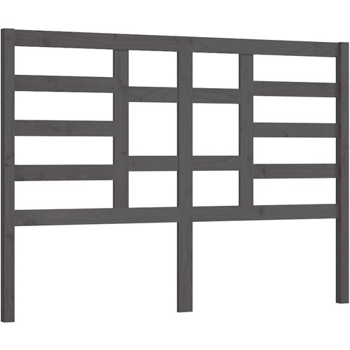  Uzglavlje za krevet sivo 126 x 4 x 104 cm od masivne borovine Slike