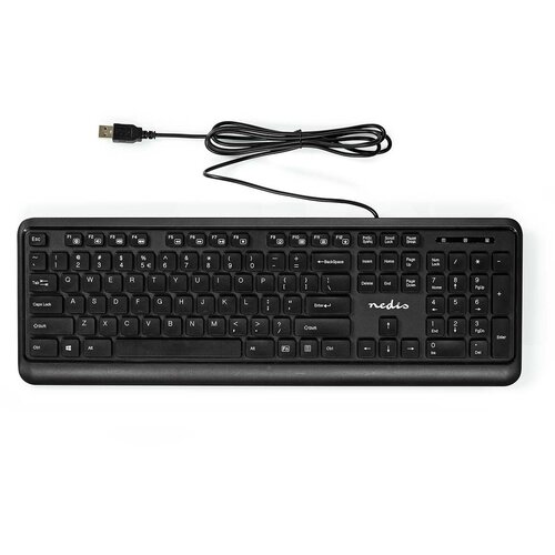Nedis ZDA Žična tipkovnica USB-A QWERTY s 104 gumbi in &scaron;tevilčno tipkovnico, Črna, (5000087273) Cene