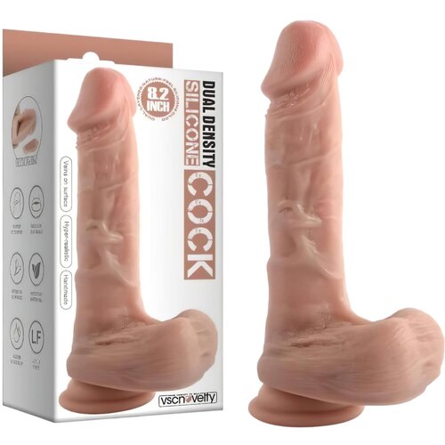 Dual Density Dvojna gostota - pripenjalni dildo za testise - 20 cm (naravni) Cene
