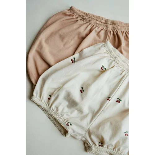 Konges Sløjd Bombažne kratke hlače za dojenčke roza barva