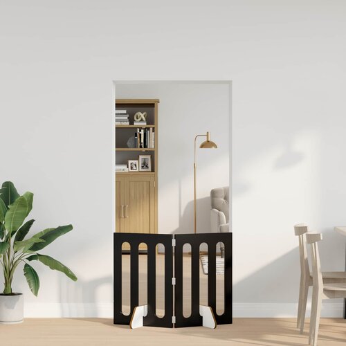  Preklopna ogradica za kućne ljubimce 2 pcs Crni Hrast Cene