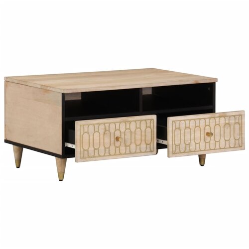 Maison Chic Klubska mizica - kavna mizica - Nizka mizica 80x54x40 cm trden mangov les, (21755261) Cene