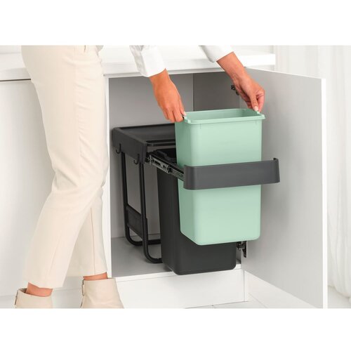 Brabantia Mentol zelena/tamno siva plastična kanta za smeće za odvojeni otpad/ugradbena 30 l Sort&Go – Cene