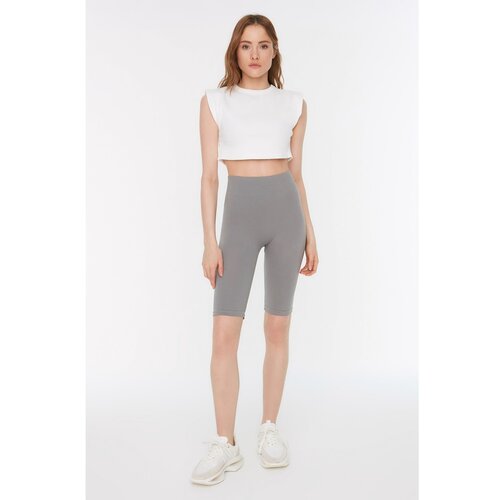 Trendyol Anthracite Seamless Ribbed Biker Sport Tights Slike