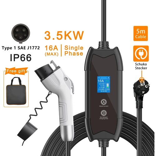  Punjač EVSE Type 1 -3,5 kW- sa kablom 5m J1772 Cene