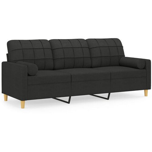 Maison Chic kavč - Sofa - Kanape dvosed z blazinami črn 180 cm blago, (21727394) Cene