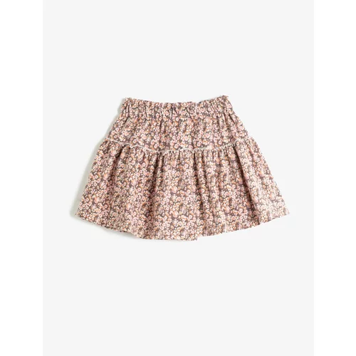 Koton Mini Skirt Floral Layered Elastic Waist
