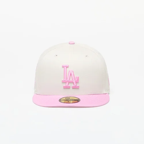 New Era Los Angeles Dodgers White Crown 59FIFTY Fitted Cap Ivory/ Pink