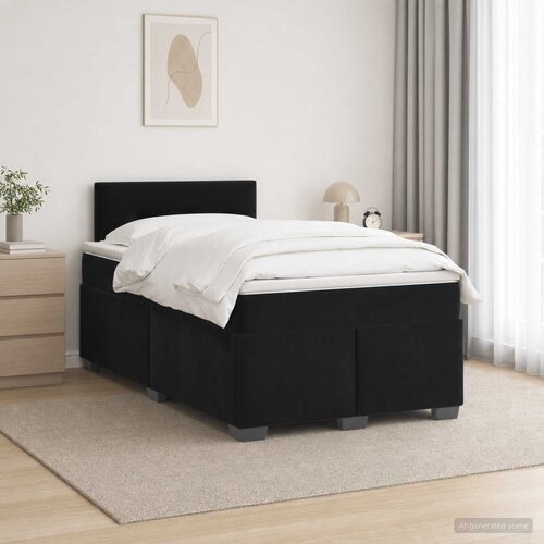  Boxspring krevet s madracem Crna 120 x 190 cm Baršun Cene