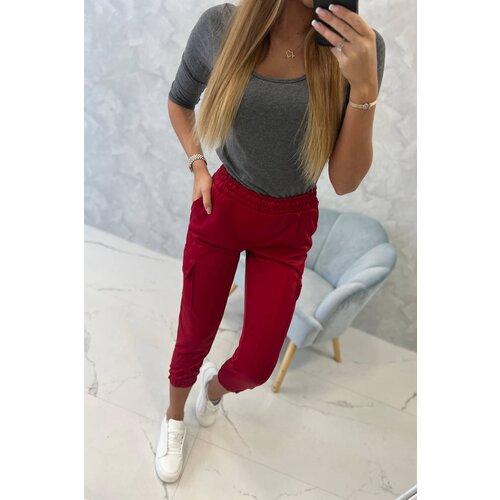 Kesi cargo trousers burgundy Slike