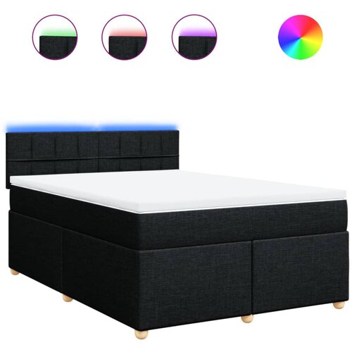 Maison Chic Box spring posteljni - Vzmetna postelja z vzmetnico črn 140x190 cm blago SL23346, (21880435) Cene