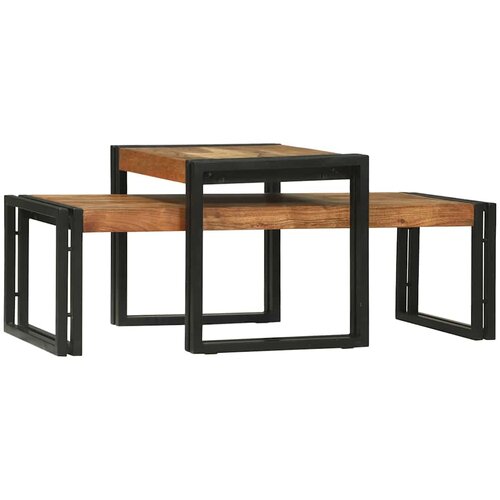  Kava Stol 2 pcs Smeđa 48 x 40 x 40 cm Čvrsto drvo akacije Slike