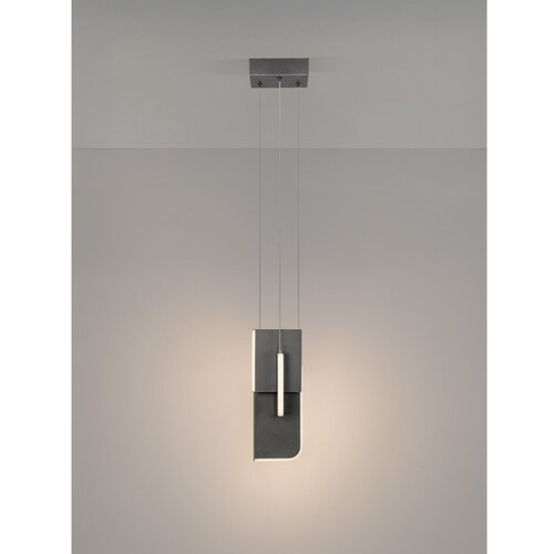 Nova Luce Svetlo siva kovinska LED zatemnitvena viseča svetilka Totem &amp;ndash; Slike