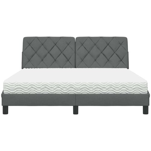 VidaXL Krevet s madrac svjetlosivi 160x200cm tkanina Slike
