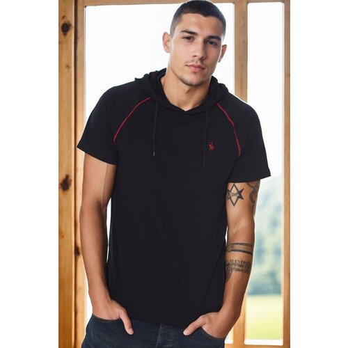 Dewberry T8570 HOODED MEN&amp;#039;S T-SHIRT-DARK NAVY BLUE Slike